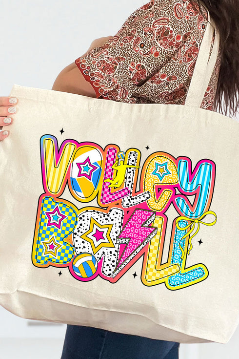 Vibrant Volleyball Canvas Jumbo Tote