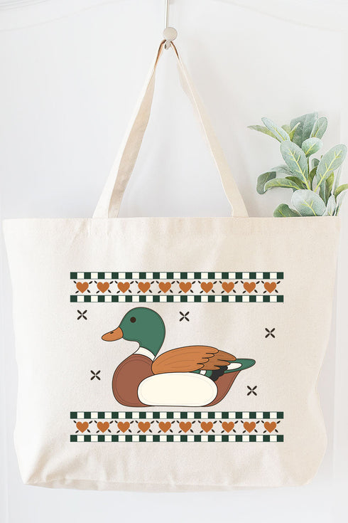 Woodland Duck Canvas Jumbo Tote