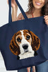 Faux Yarn Beagle Canvas Jumbo Tote