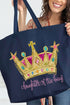 Bejeweled Daughter Of The King Canvas Jumbo Tote