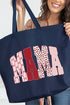 Blush And Bows Mama Canvas Jumbo Tote