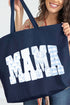 Bow And Blue Mama Canvas Jumbo Tote