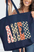 Checkered Amen Canvas Jumbo Tote