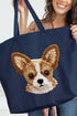 Faux Yarn Chihuahua Canvas Jumbo Tote