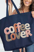 Faux Yarn Coffee Lover Canvas Jumbo Tote