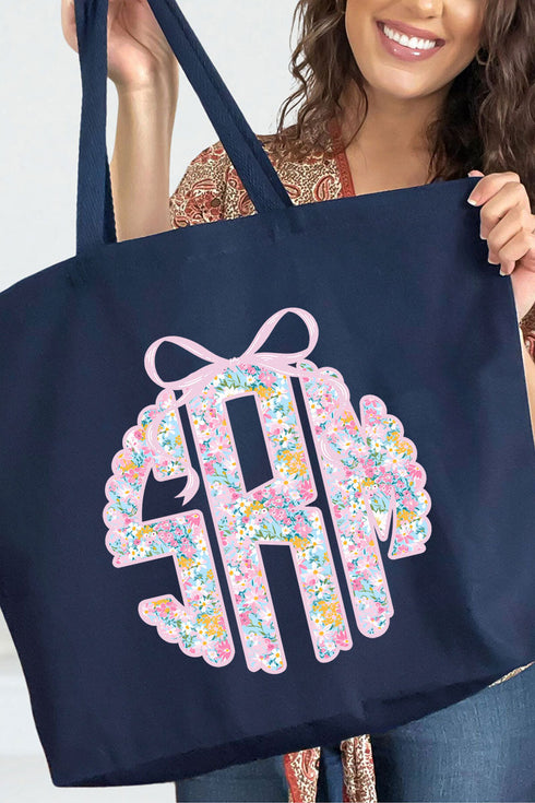 Garden Party Monogram Canvas Jumbo Tote