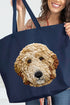 Faux Yarn Goldendoodle Canvas Jumbo Tote