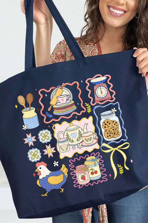 Granny's Kitchen Canvas Jumbo Tote