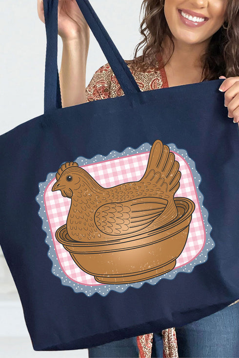 Hen & Home Canvas Jumbo Tote