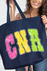 Personalized Neon Care Crew Canvas Jumbo Tote