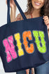 Personalized Neon Care Crew Canvas Jumbo Tote