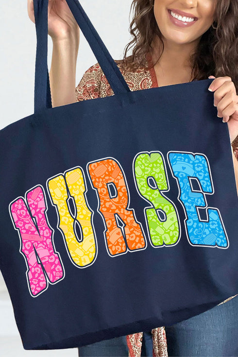 Personalized Neon Care Crew Canvas Jumbo Tote