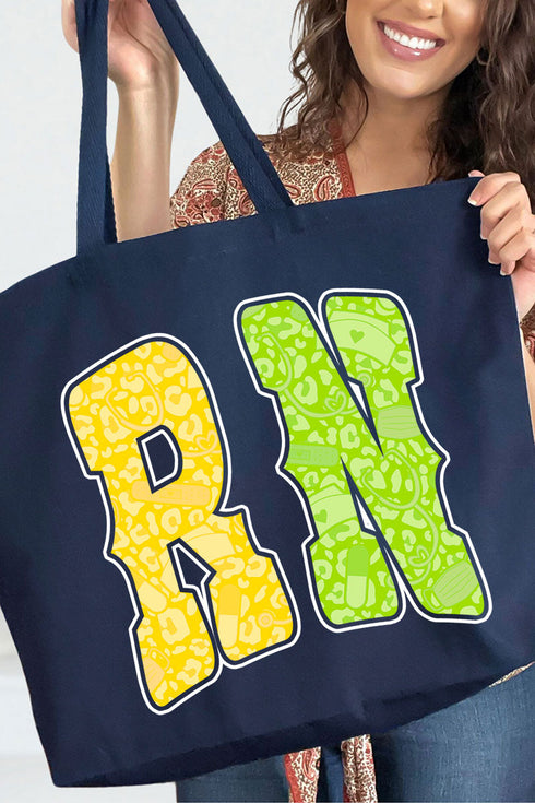 Personalized Neon Care Crew Canvas Jumbo Tote