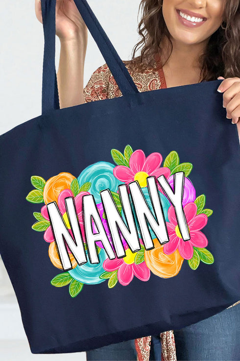 Personalized Mother's Day Bloom Canvas Jumbo Tote *Choose Your Name