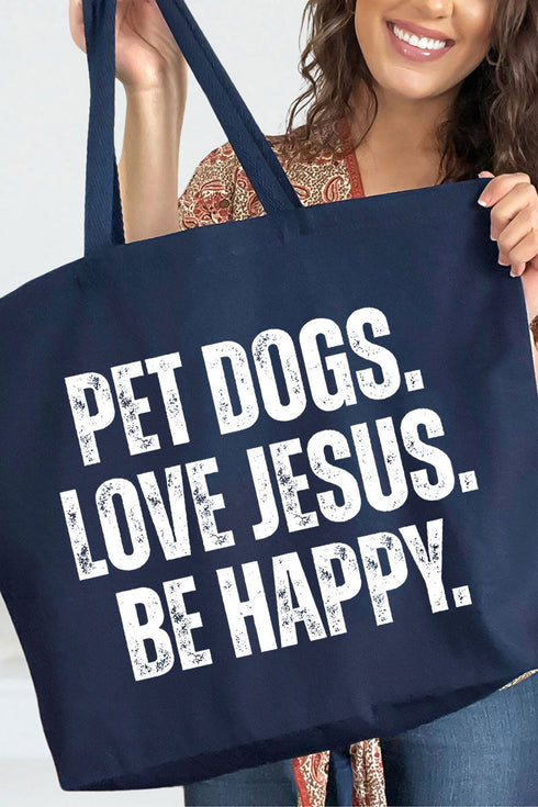 Pet Dogs Canvas Jumbo Tote