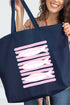 Preppy Pink Fish Canvas Jumbo Tote