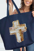 The Painted Gilded Cross Canvas Jumbo Tote