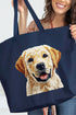 Faux Yarn Yellow Labrador Retriever Canvas Jumbo Tote