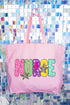 Distressed Retro Nurse Canvas Jumbo Tote