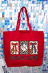 Baseball Season Ribbon Canvas Jumbo Tote