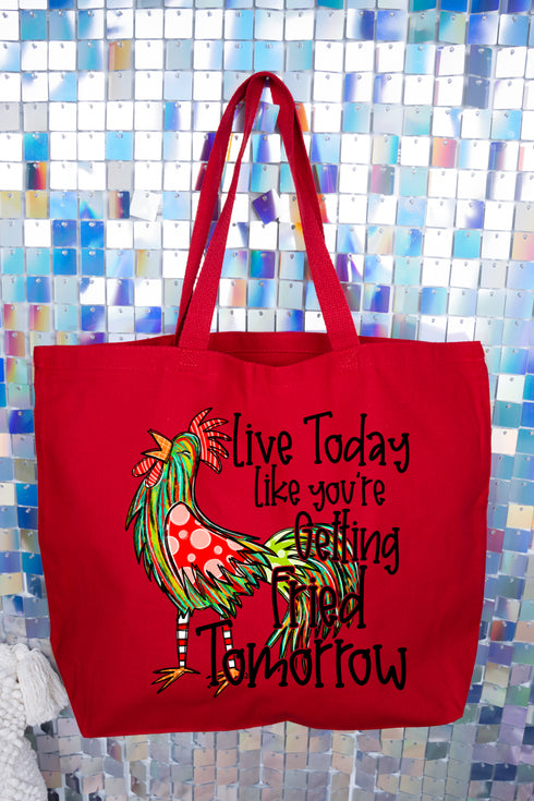 Getting Fried Tomorrow Canvas Jumbo Tote