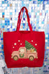 Faux Yarn Holly Jolly Haul Canvas Jumbo Tote