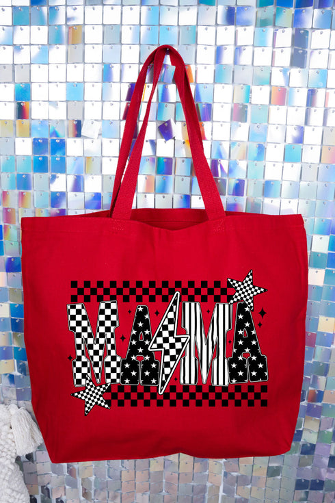 Mama Check It Out Canvas Jumbo Tote