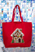 Faux Yarn Merry Manor Canvas Jumbo Tote