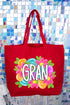 Personalized Mother's Day Bloom Canvas Jumbo Tote *Choose Your Name