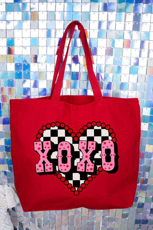 Rockabilly XOXO Canvas Jumbo Tote