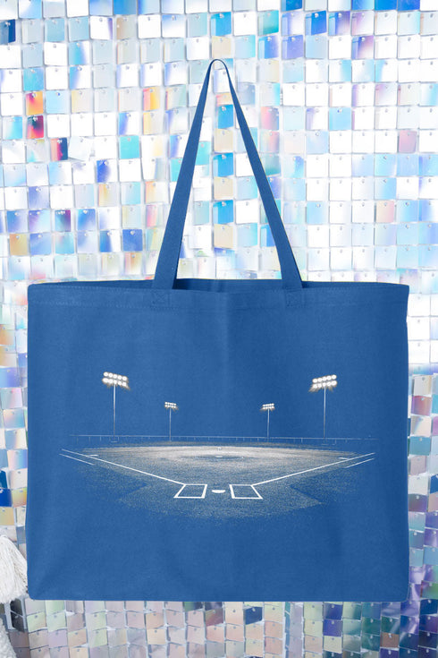 Baseball Lights Canvas Jumbo Tote