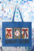 Baseball Season Ribbon Canvas Jumbo Tote