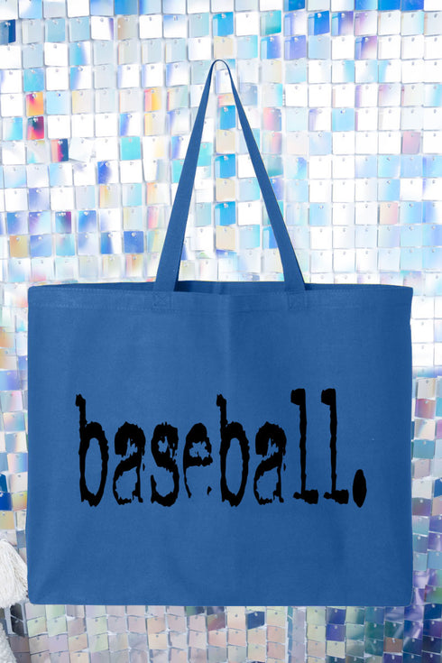 Distressed Baseball. Canvas Jumbo Tote