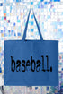 Distressed Baseball. Canvas Jumbo Tote