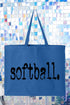 Distressed Softball. Canvas Jumbo Tote