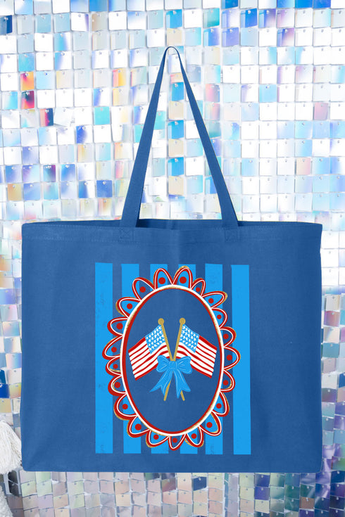 Freedom Flags Forever Canvas Jumbo Tote