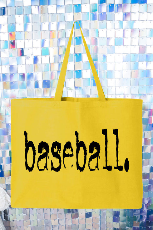 Distressed Baseball. Canvas Jumbo Tote