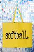 Distressed Softball. Canvas Jumbo Tote
