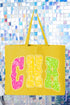 Personalized Neon Care Crew Canvas Jumbo Tote