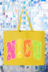 Personalized Neon Care Crew Canvas Jumbo Tote