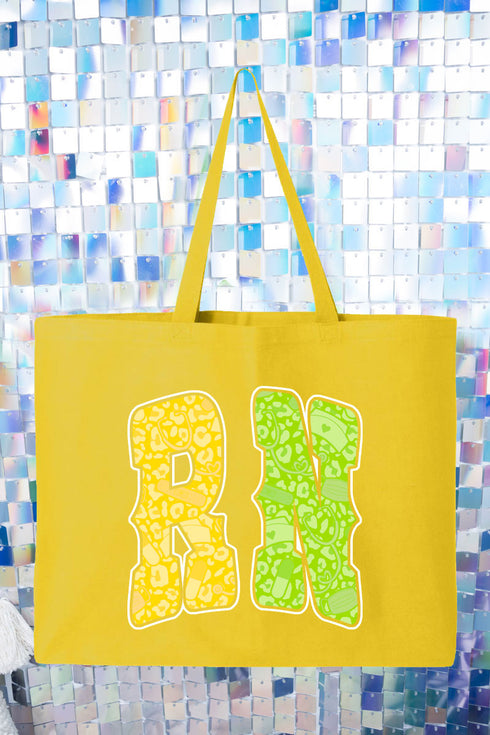 Personalized Neon Care Crew Canvas Jumbo Tote