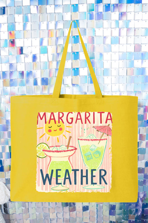 Sip The Sunshine Margarita Weather Canvas Jumbo Tote