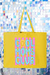 Striped Happy Cool Moms Club Canvas Jumbo Tote