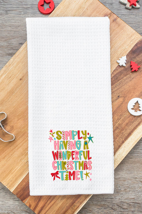A Wonderful Christmas Time Waffle Kitchen Towel
