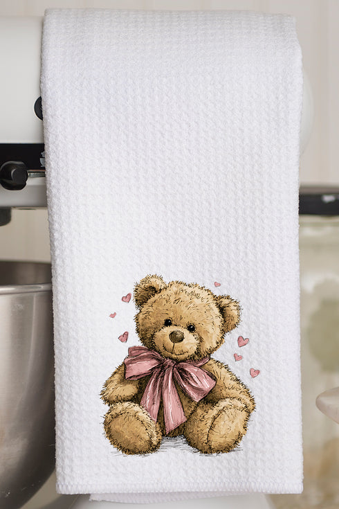 Be Mine Bear Waffle Kitchen Towel