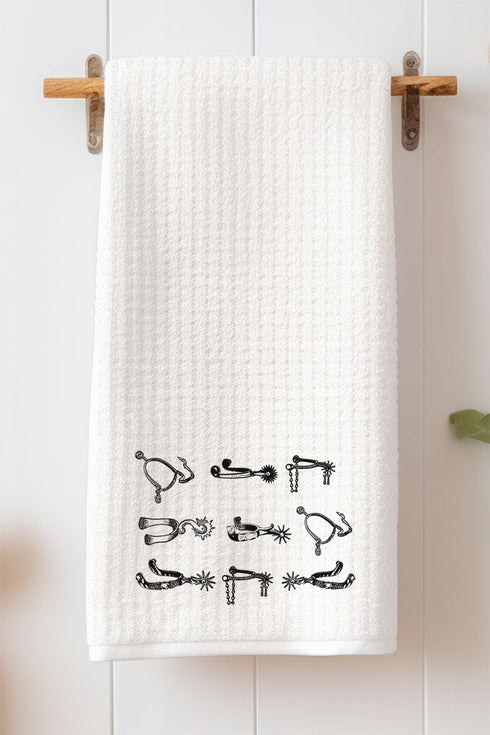 Boot Spurs Waffle Kitchen Towel
