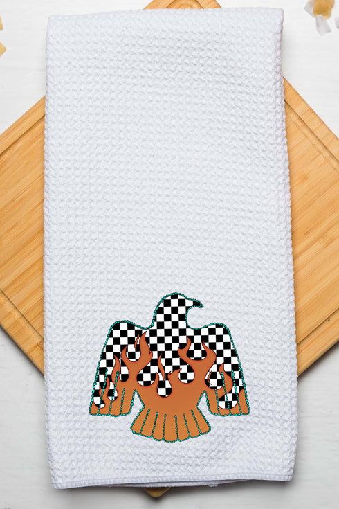 Checkerfire Thunderbird Waffle Kitchen Towel