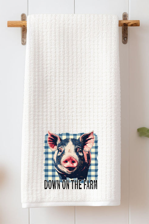 Down On The Farm Pig Waffle Kitchen Towel