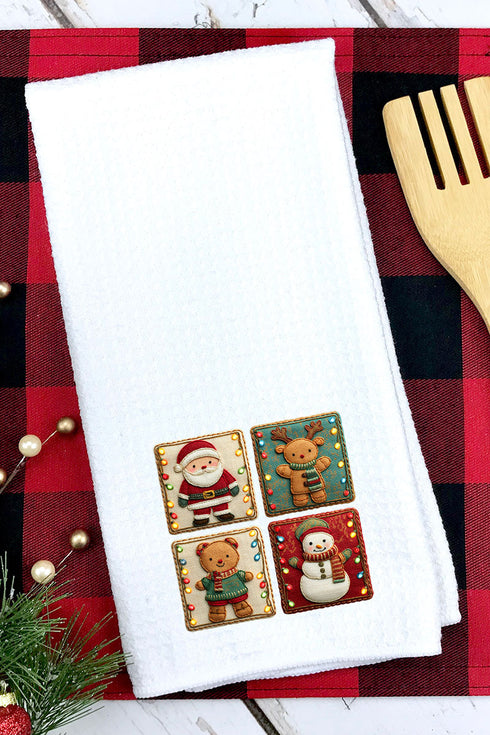 Gang's All Here Christmas Waffle Kitchen Towel