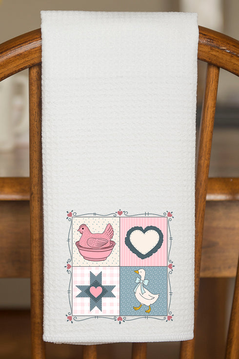 Heartfelt Goose Waffle Kitchen Towel